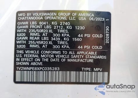 2023 Volkswagen Id.4 Awd Pro S из США, поврежденный, VIN 1V2WNPE8XPC035283